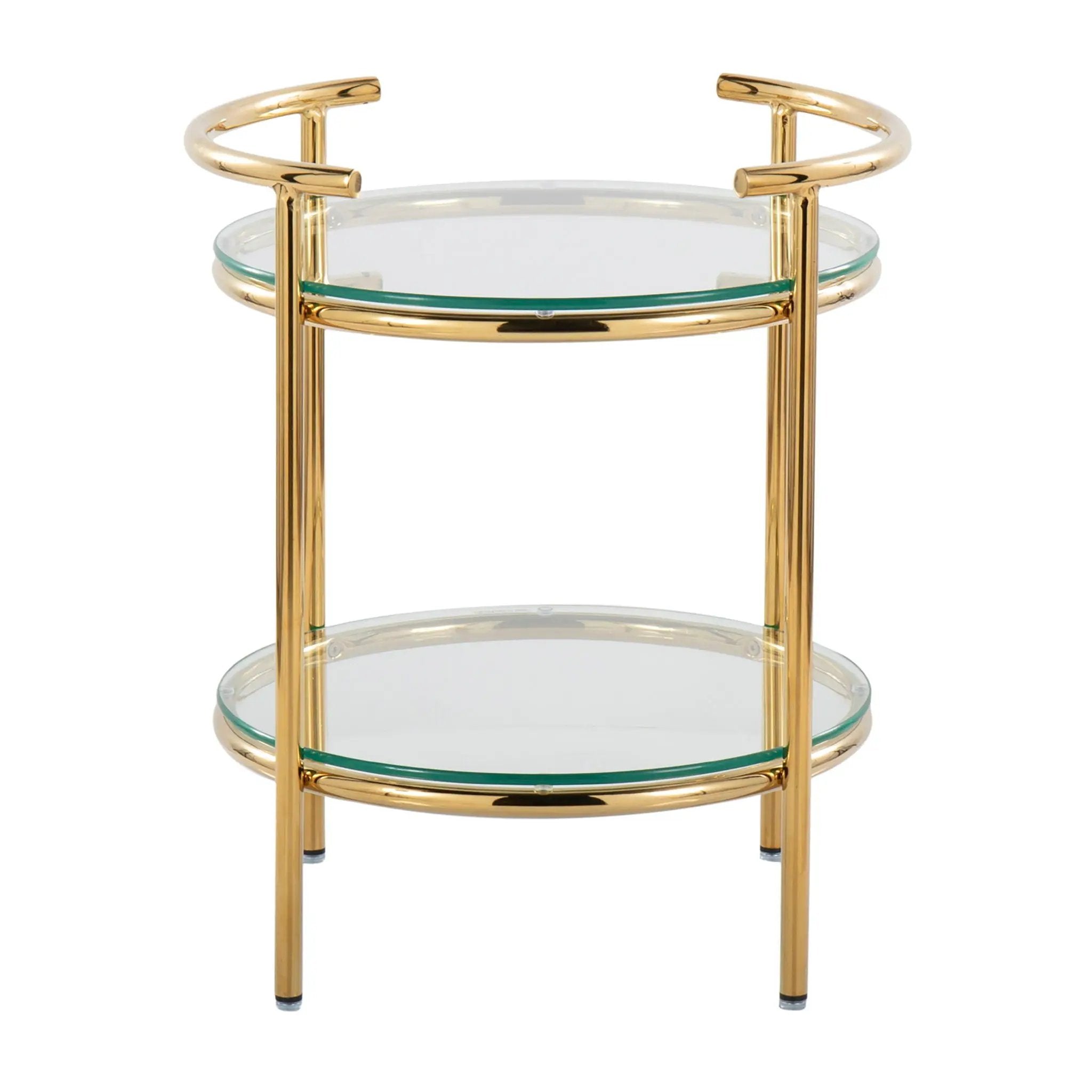 Rhonda - Contemporary / Glam Side Table - Gold / Clear by Unique Piece Furniture