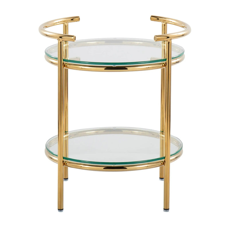 Rhonda - Contemporary / Glam Side Table - Gold / Clear by HouseOfZazla