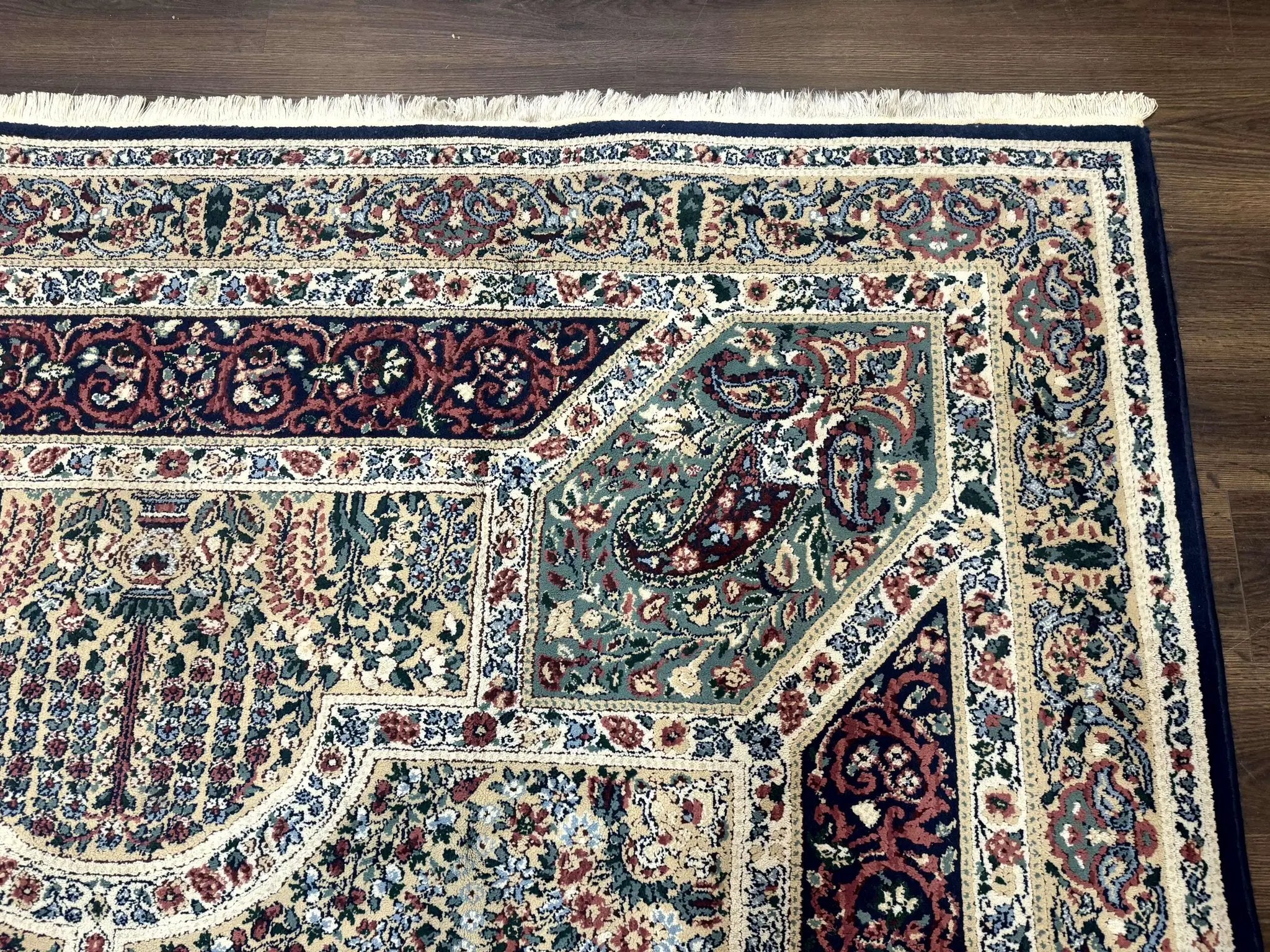 Persian Rug 8x11, Belgium Power Loomed Rug, Kirman Lavar Floral Design, Vintage Rug by Jewel Rugs