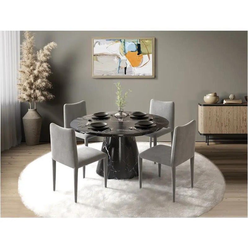 Hollis - Dining Table With Engineered Stone Top - Engineered Stone by Unique Piece Furniture