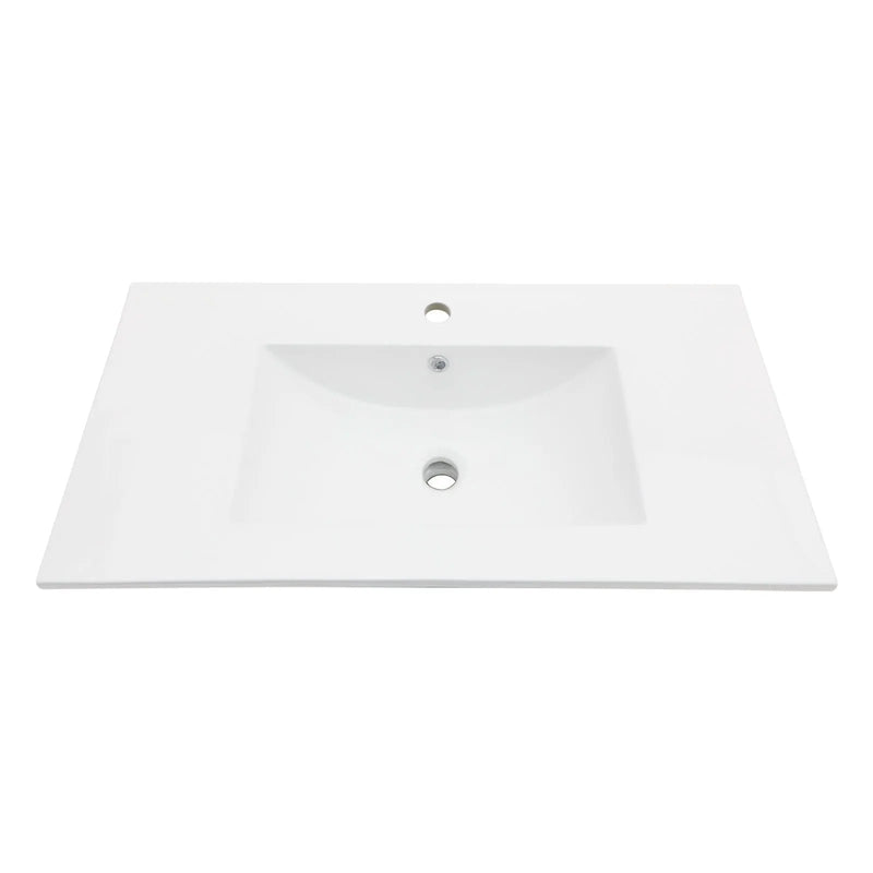 Premium Rectangular Vanity Top With Single Faucet Hole And Overflow by HouseOfZazla