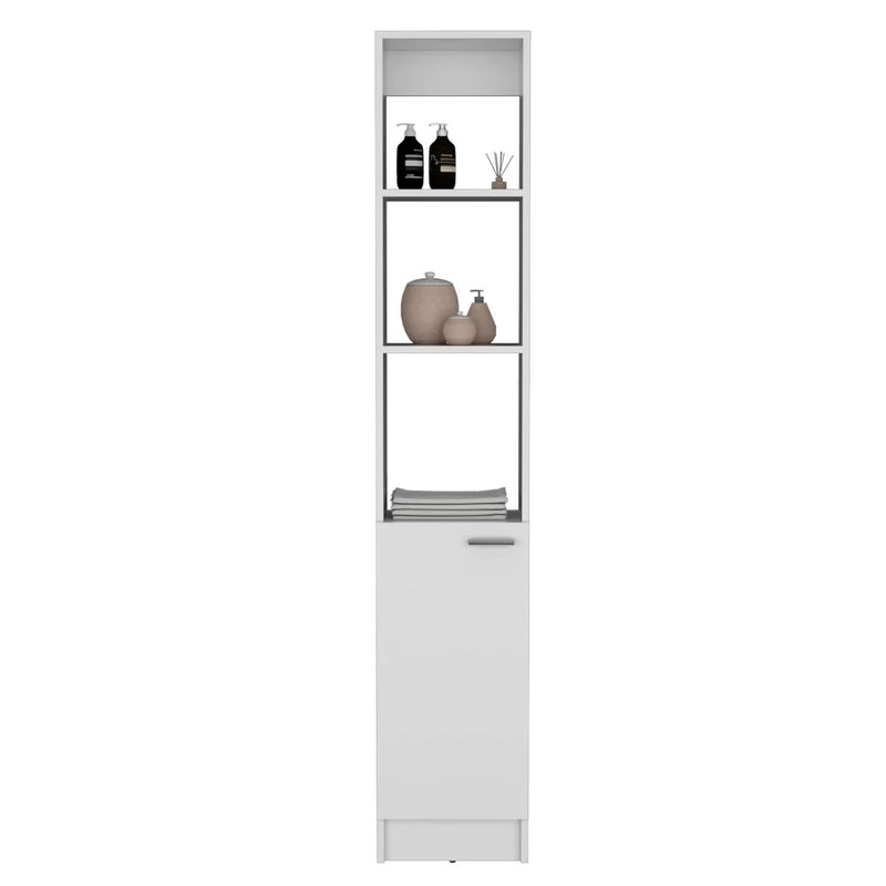 Linen Cabinet, 1 Door, 6 Shelves - White by HouseOfZazla
