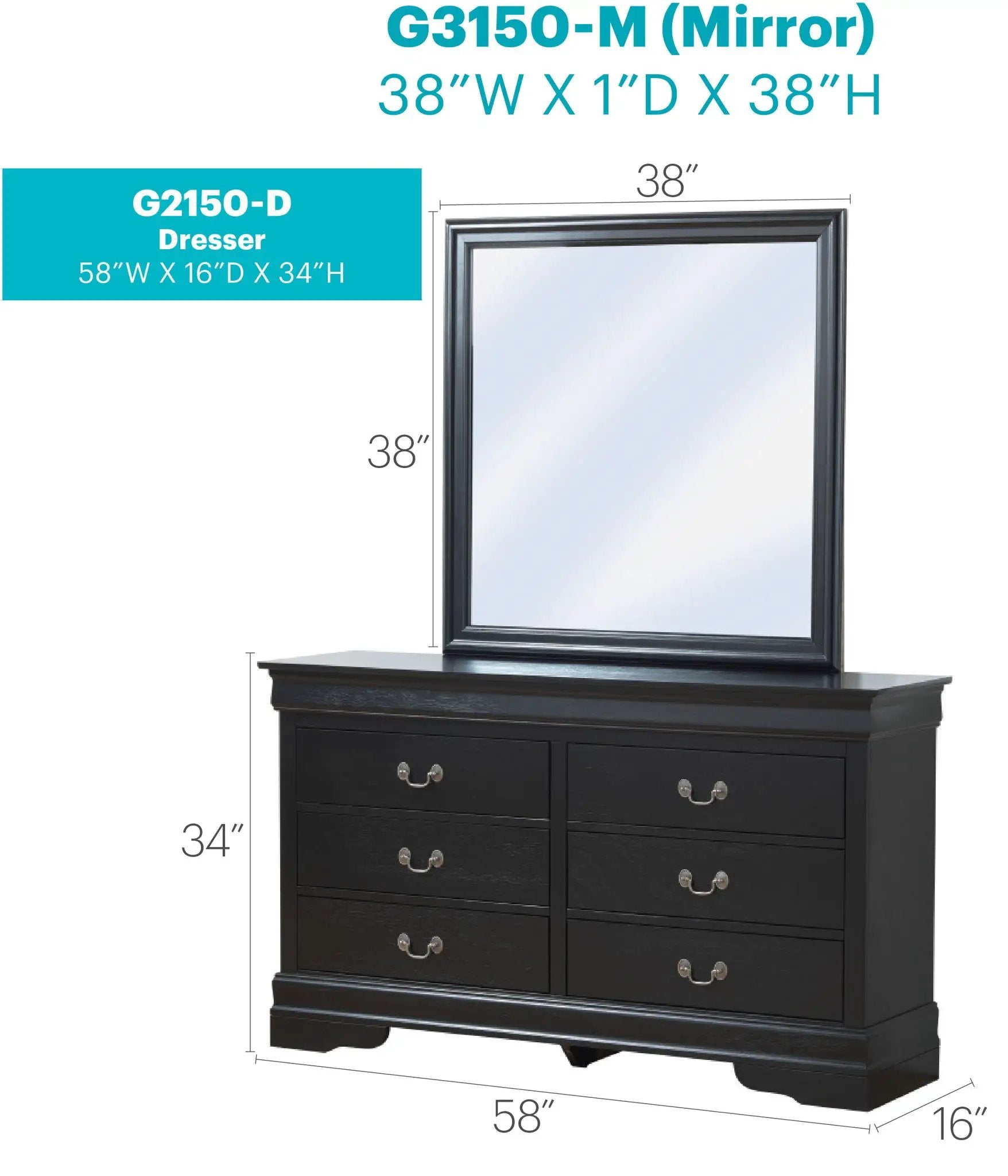 Elegant Dresser - Black by Unique Piece Furniture