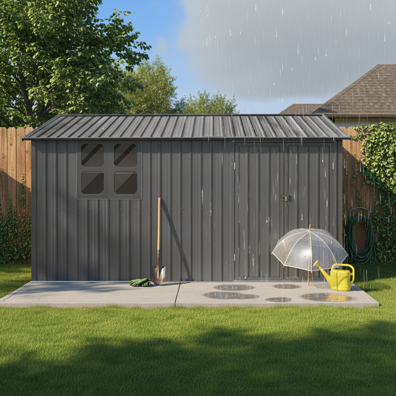 12x10 Ft Metal Garden Shed for Outdoor Storage by HouseOfZazla