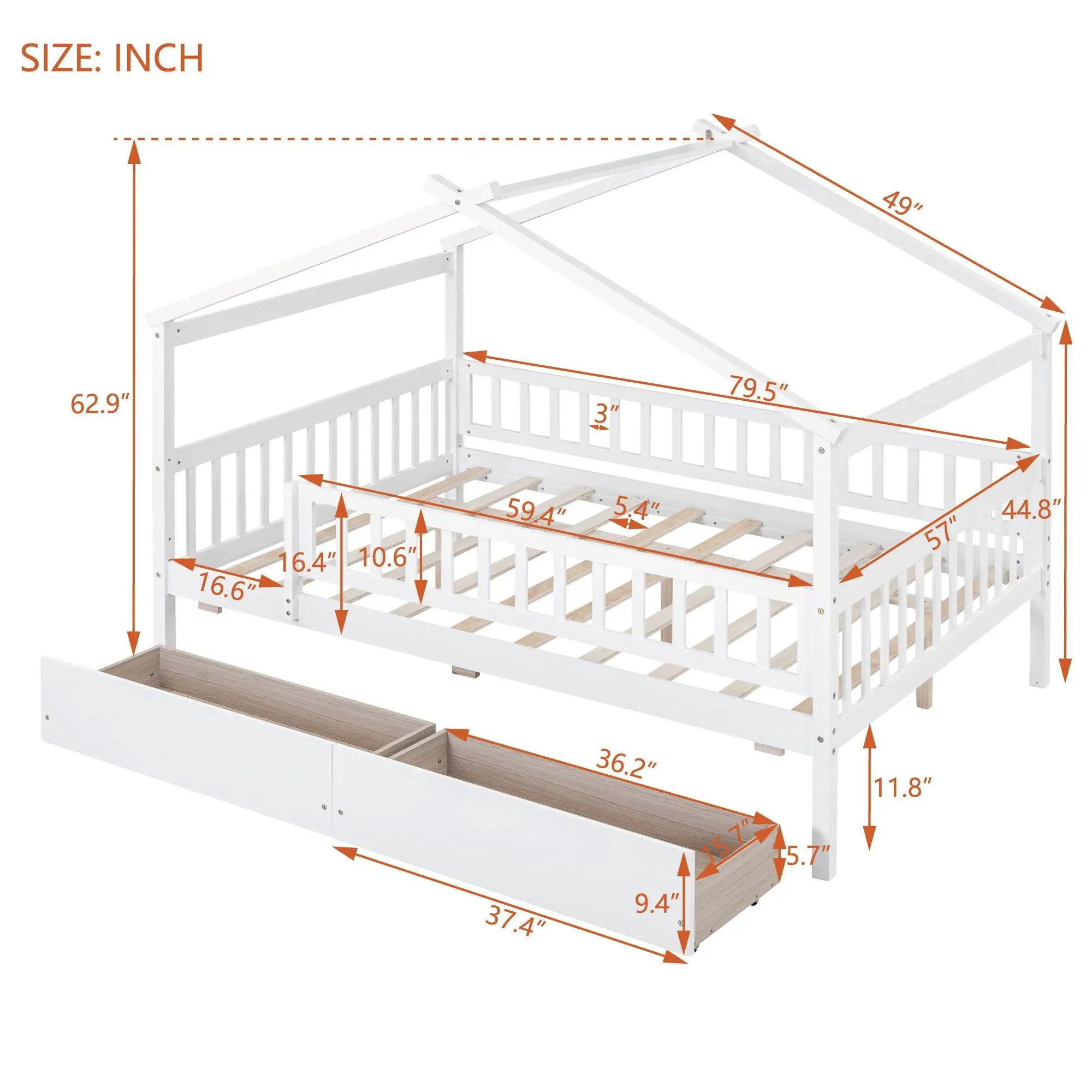 House Bed With 2 Drawers by HouseOfZazla