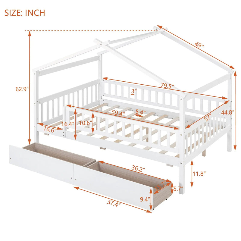 House Bed With 2 Drawers by HouseOfZazla