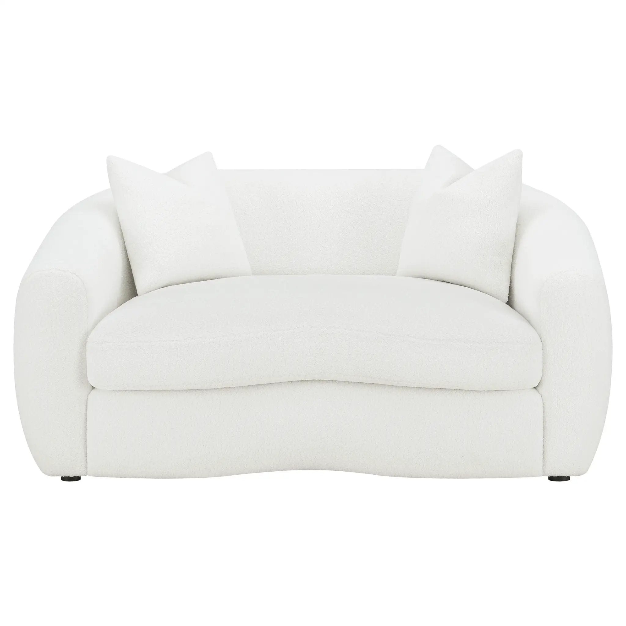 Isabella Faux Sheepskin Upholstered Loveseat Natural by Unique Piece Furniture