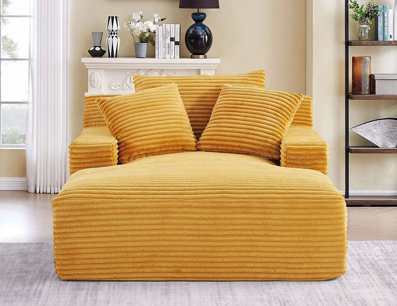 Cloudline - Oversized Chaise Lounge, Modern Comfy Couch With Full Foam Cushioning, Cozy Sleeper Sofabed by Unique Piece Furniture