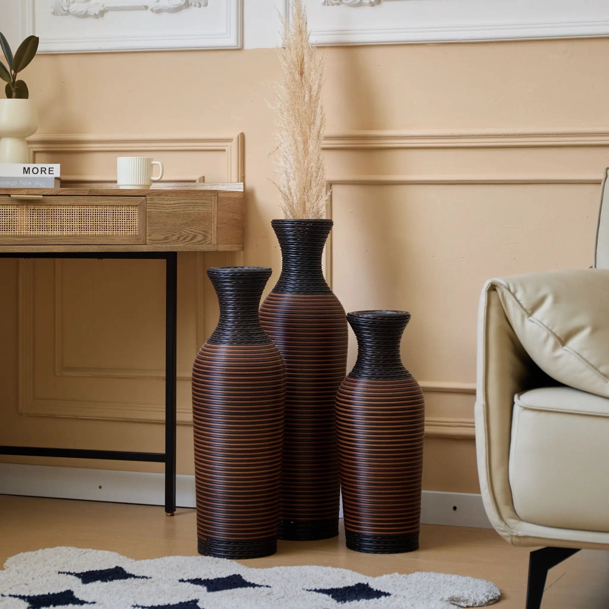 Classic And Neat Floor Vase, High Independent Flower Stand (Set of 3) by Unique Piece Furniture