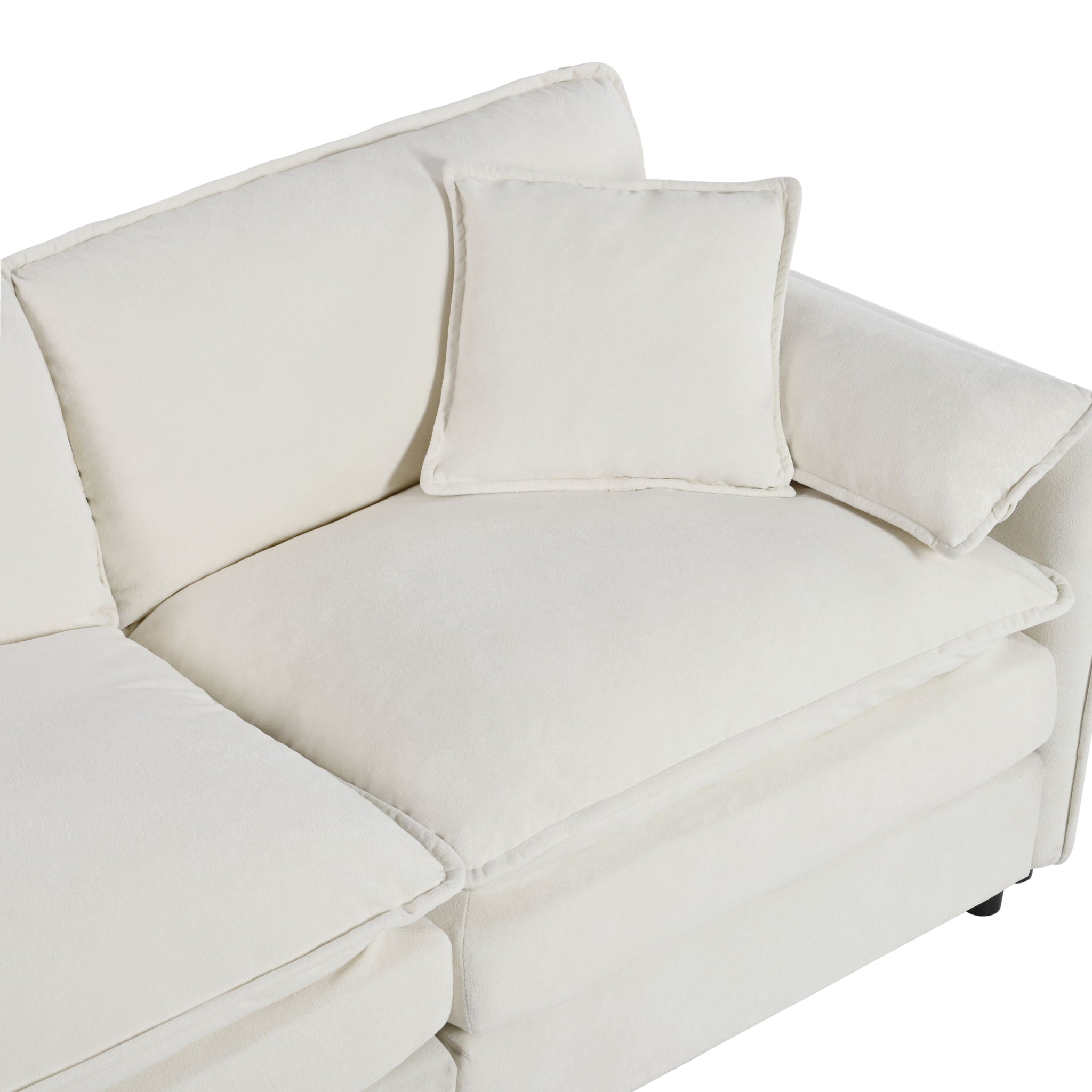 Modern Comfy Deep Seat Modular Sectional Sofa Cloud Couch With Ottoman by HouseOfZazla