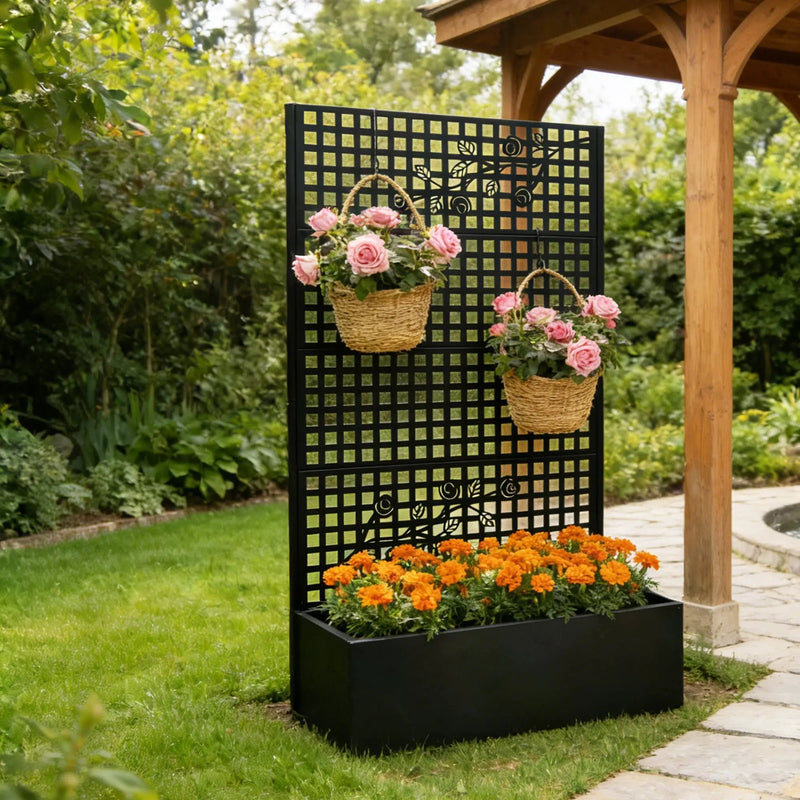Metal Planter Box with Trellis by HouseOfZazla