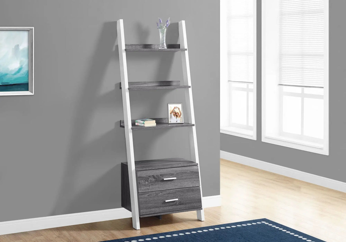 Contemporary Corner Ladder Bookshelf for Office by HouseOfZazla