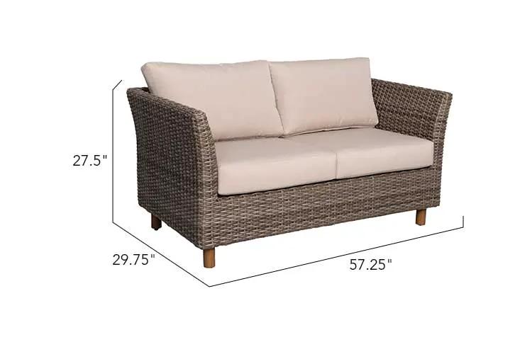 Orlando Wicker Loveseat & Coffee Table Set by Outdoor-USA®