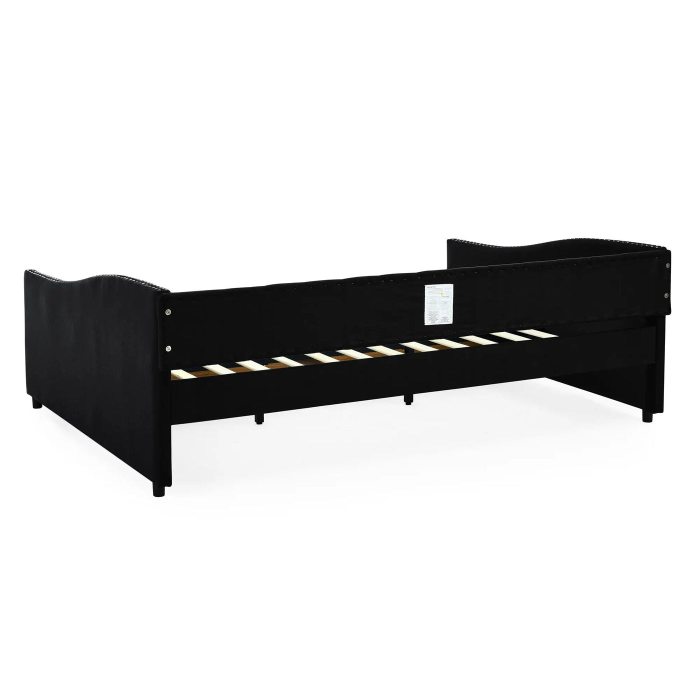 Upholstered Tufted Daybed With 2 Drawers, Waved Arms by HouseOfZazla