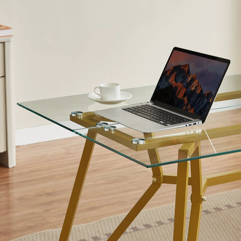 70.9-Inch Rectangular Glass Dining Table by HouseOfZazla