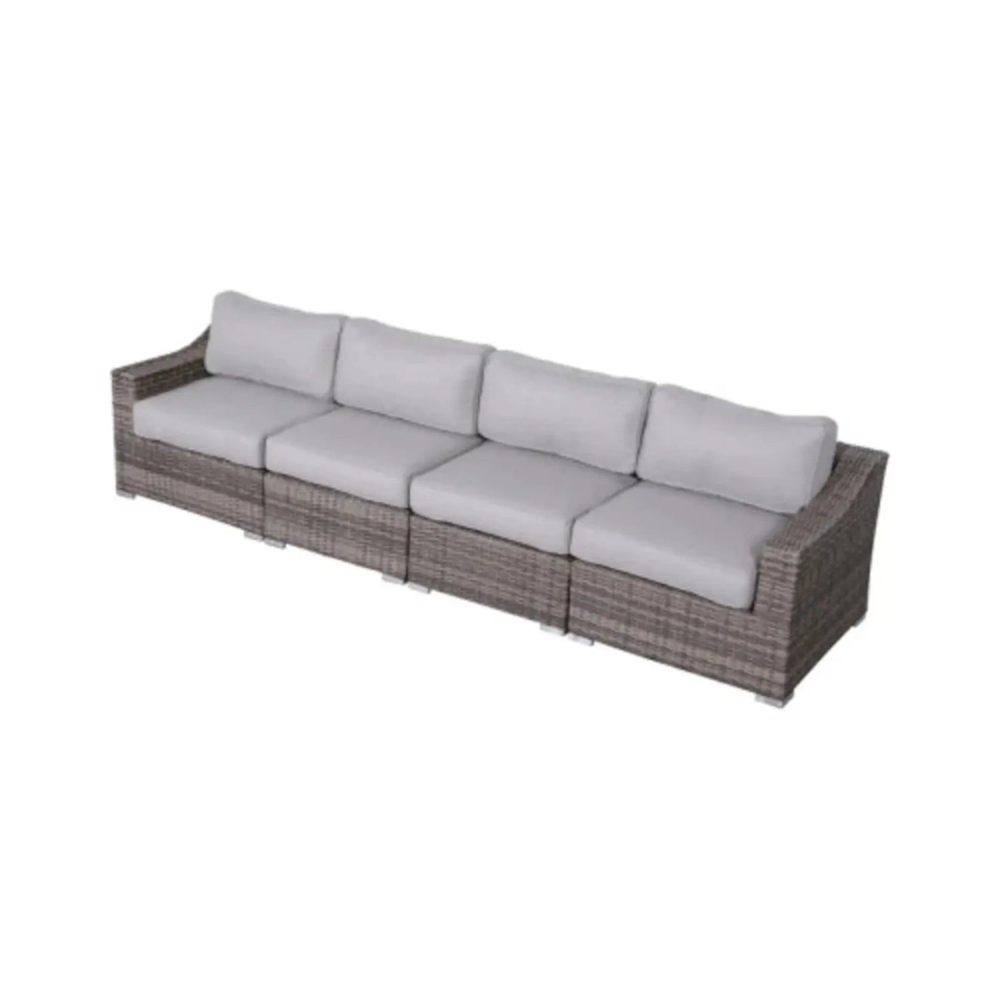Contemporary Outdoor Rattan Wicker Sectional Seating Group With Cushions by HouseOfZazla