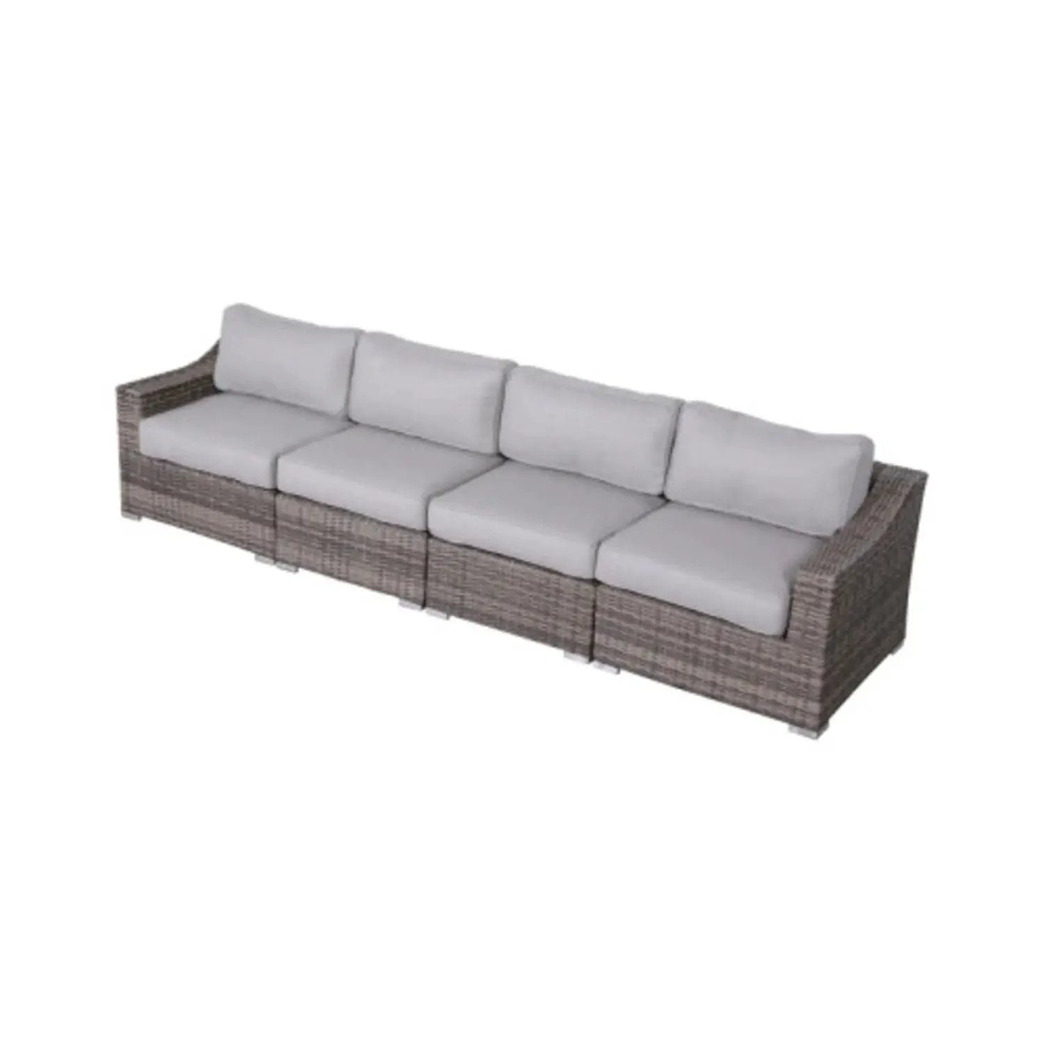 Contemporary Outdoor Rattan Wicker Sectional Seating Group With Cushions by HouseOfZazla