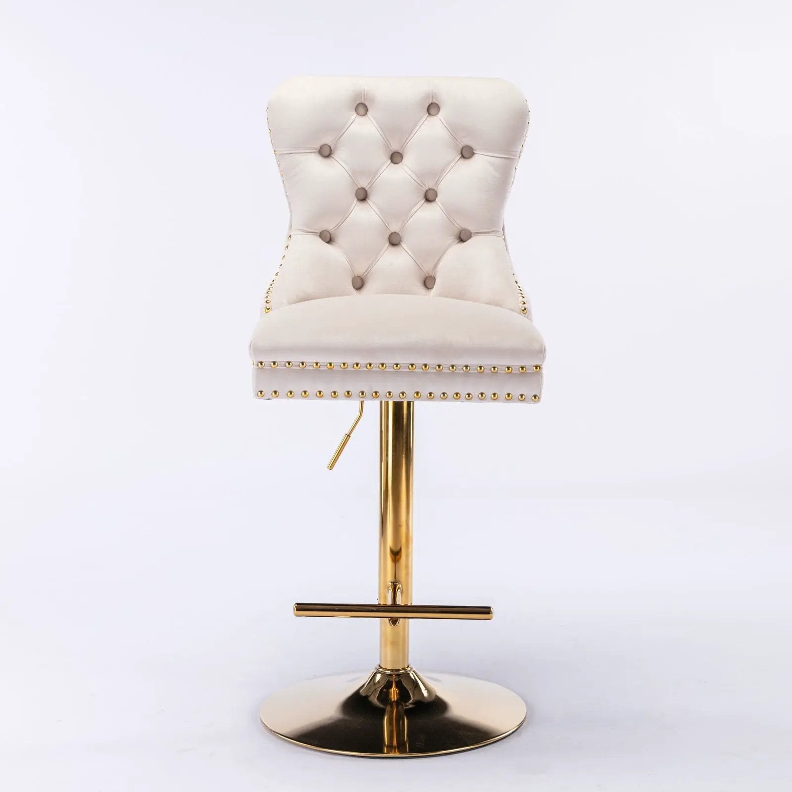 Thick Swivel Barstools Adjusatble Seat Height From 25-33", Modern Upholstered Bar Stools With Backs Comfortable Tufted For Home Pub And Kitchen Island (Set of 2) by Unique Piece Furniture