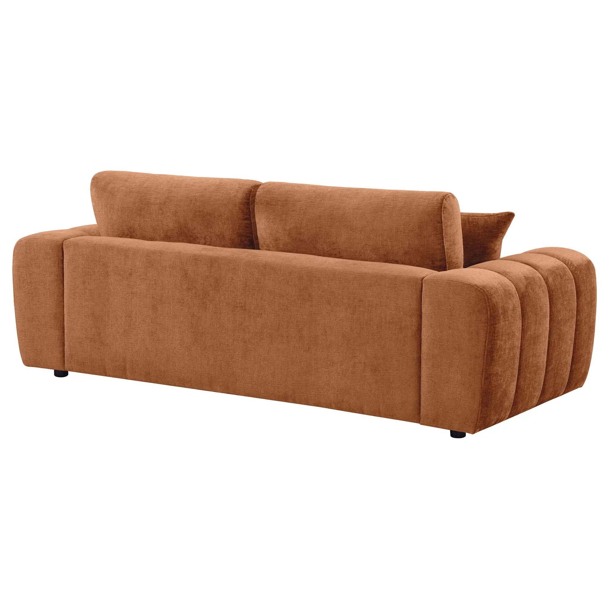 Burnett Chenille Upholstered Wide Arm Sofa Burnt Orange by Unique Piece Furniture