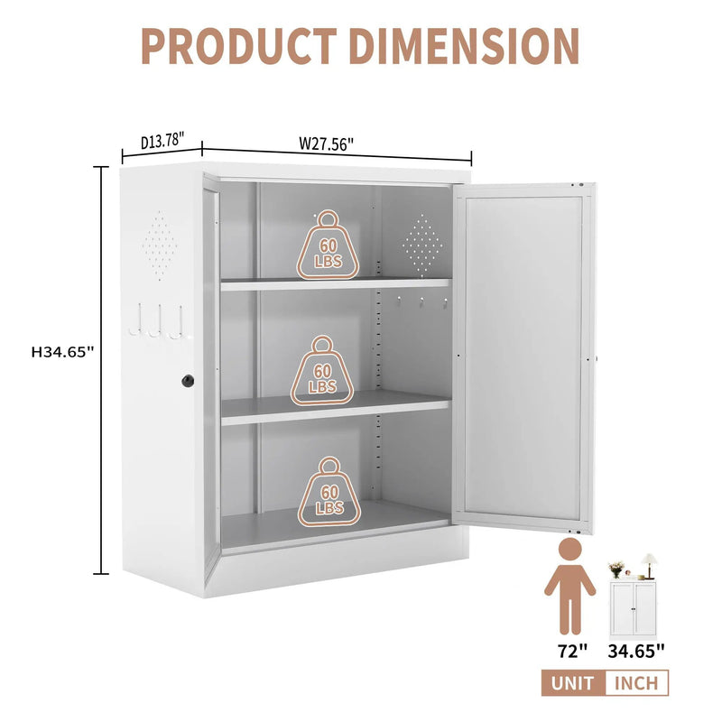 Pantry Cabinet With Adjustable Shelves Freestanding Kitchen Storage Organizer - White by Unique Piece Furniture