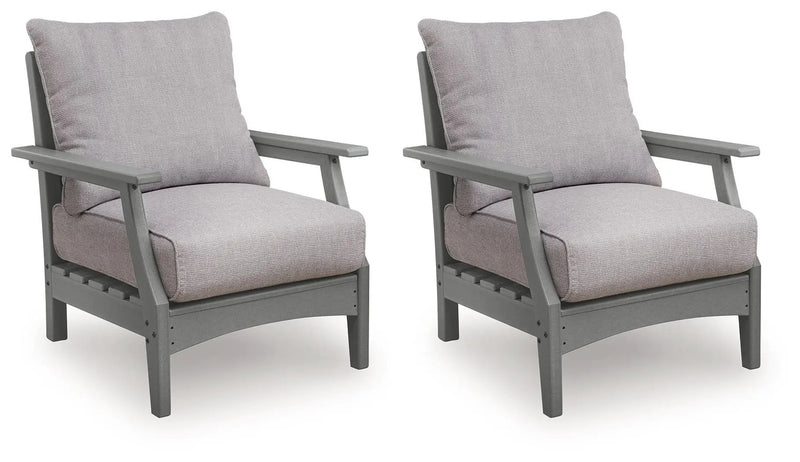 Cove Beach - Lounge Chair With Cushion (Set of 2) - Gray by Unique Piece Furniture