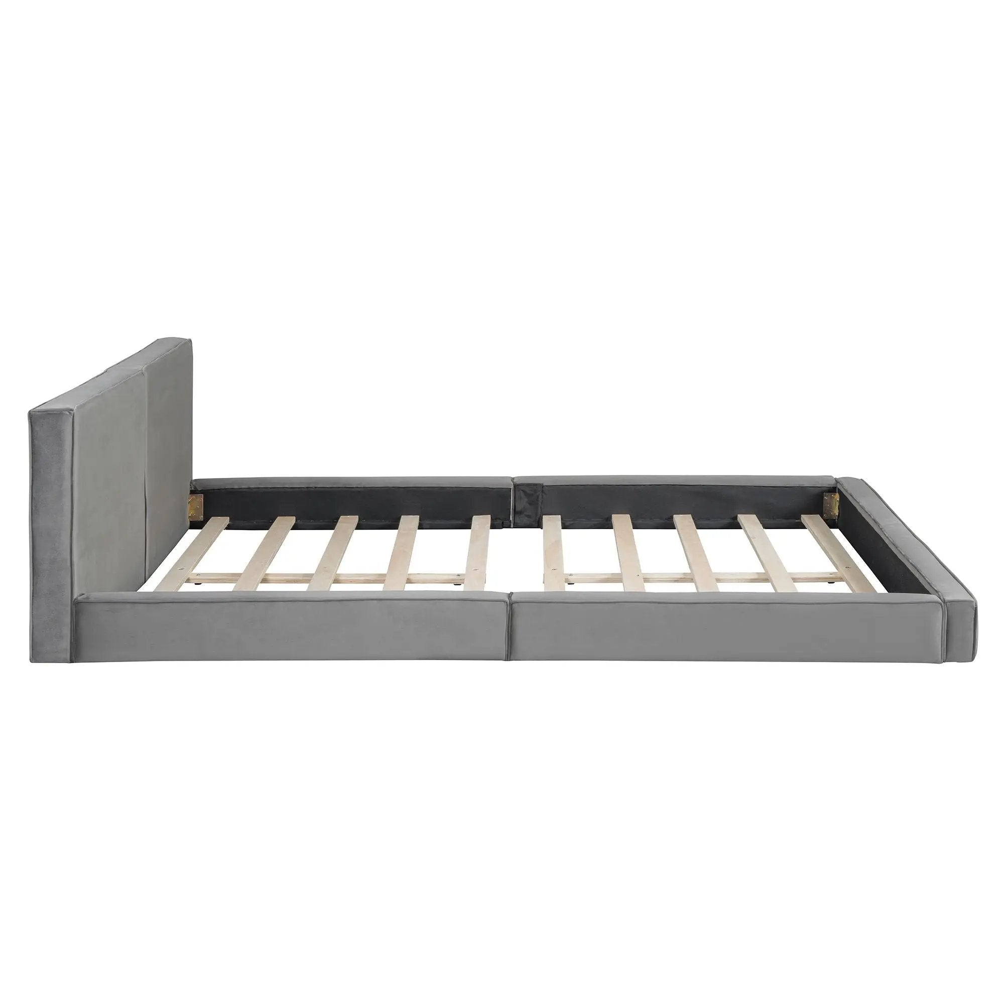 Upholstered Platform Bed, Grounded Bed With Solid Frame by Unique Piece Furniture