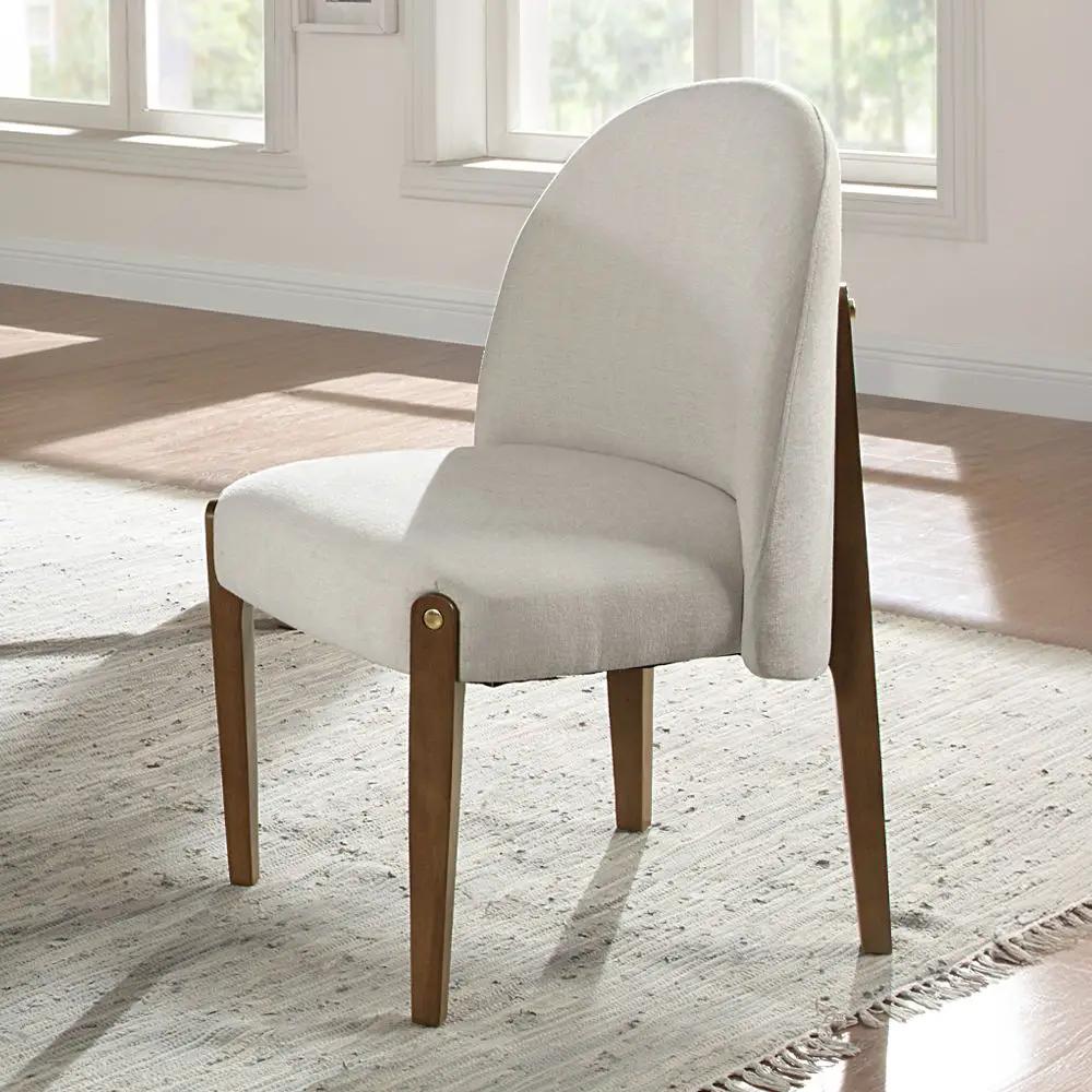 Gamarya - Side Chair (Set of 2) - White Fabric & Oak by Unique Piece Furniture