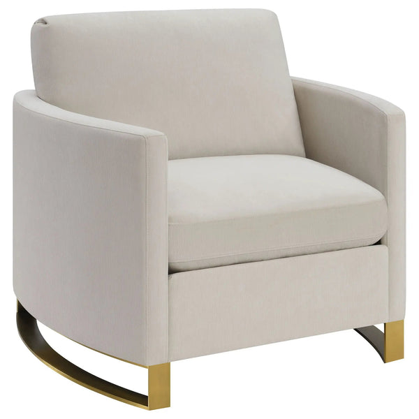Corliss Upholstered Curved Track Arm Chair Beige