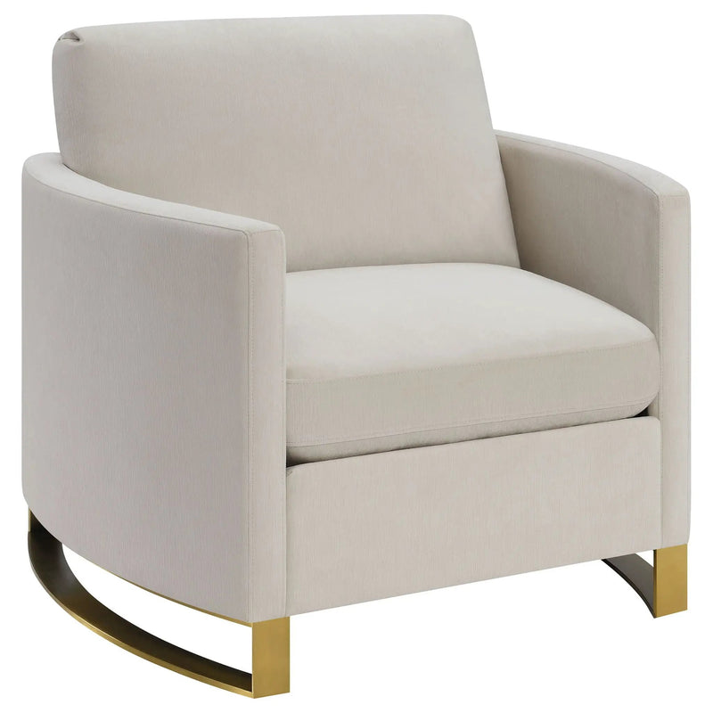 Corliss Upholstered Curved Track Arm Chair Beige by Unique Piece Furniture