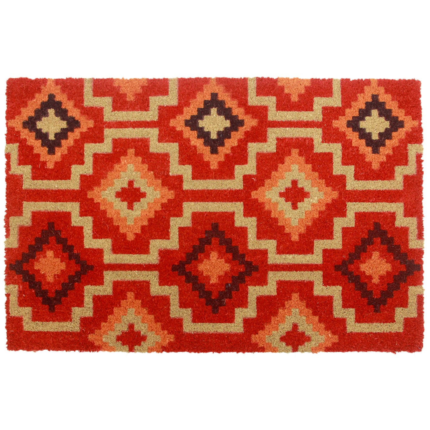 Lhasa Kilim - Red Coir Doormat by Fab Habitat
