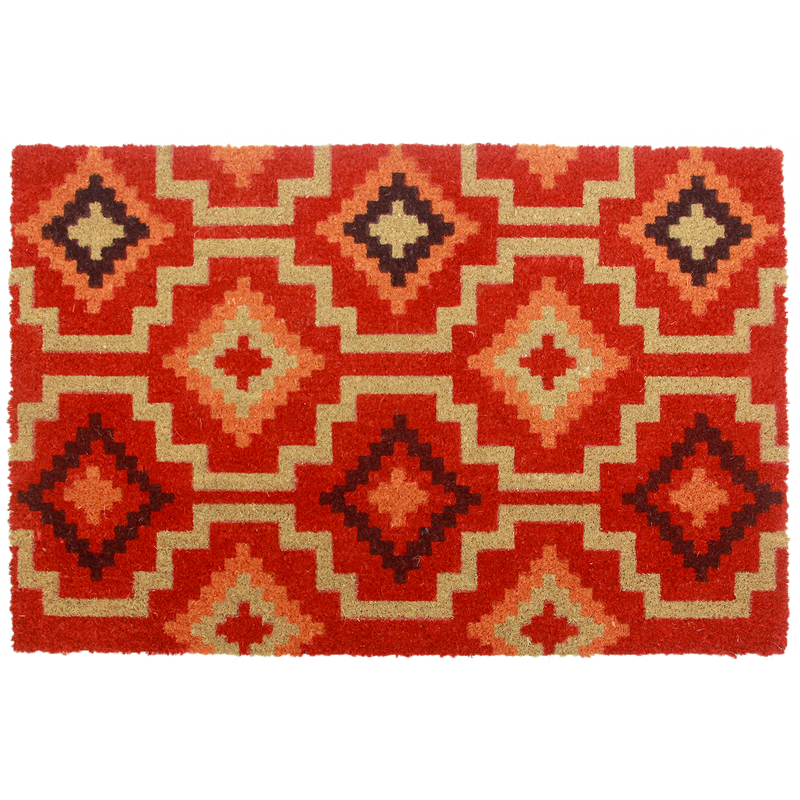 Lhasa Kilim - Red Coir Doormat by Fab Habitat