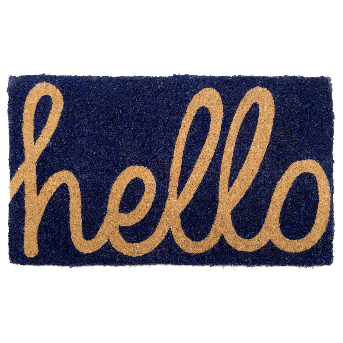 Cursive Hello Doormat Handwoven, Durable - Dark Blue, photo 8 of 21