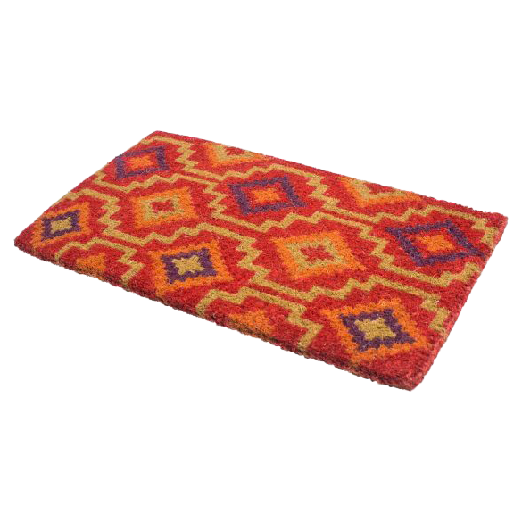 Lhasa Kilim - Red Coir Doormat by Fab Habitat