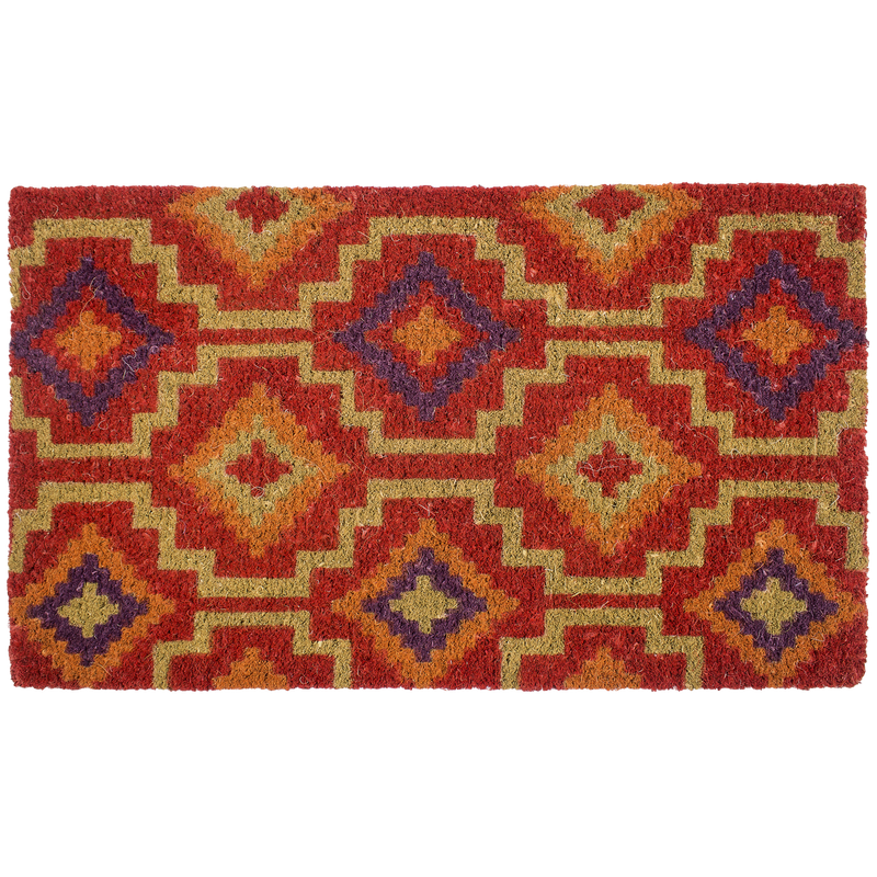 Lhasa Kilim - Red Coir Doormat by Fab Habitat