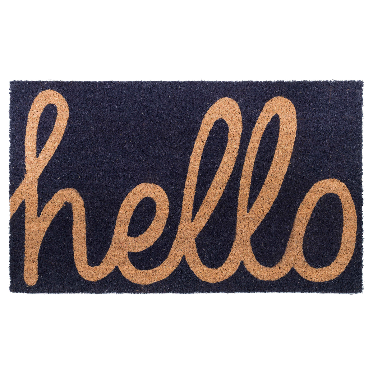 Cursive Hello Doormat Handwoven, Durable - Dark Blue, photo 11 of 21