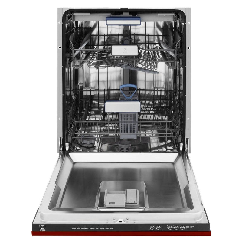 24" Dishwasher with Red Gloss panel, Stainless Tub, DWV-RG-24 by Farmhouse Kitchen and Bath