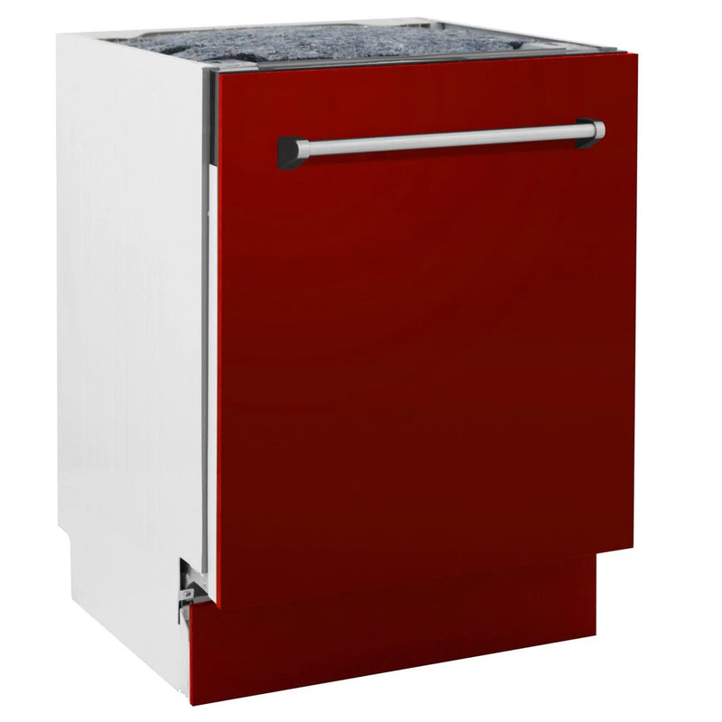 24" Dishwasher with Red Gloss panel, Stainless Tub, DWV-RG-24 by Farmhouse Kitchen and Bath