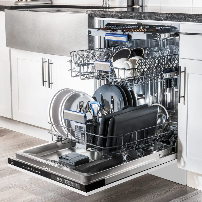 24" Dishwasher with White Matt panel, Stainless Tub, DWV-WM-24 by Farmhouse Kitchen and Bath