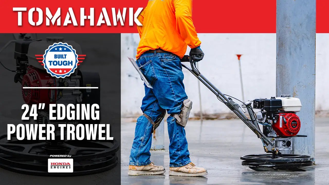 24" Concrete Power Trowel Edger 5.5HP Honda Float Pan Blade Screed Finishing Tool by Tomahawk Power