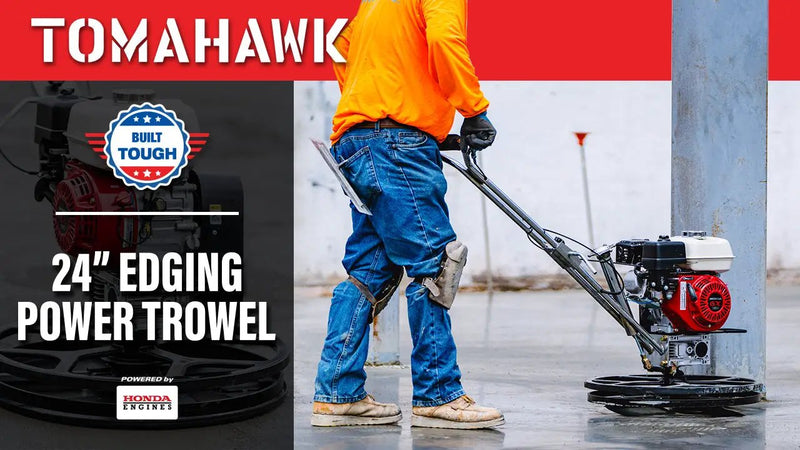 24" Concrete Power Trowel Edger 5.5HP Honda Float Pan Blade Screed Finishing Tool by Tomahawk Power
