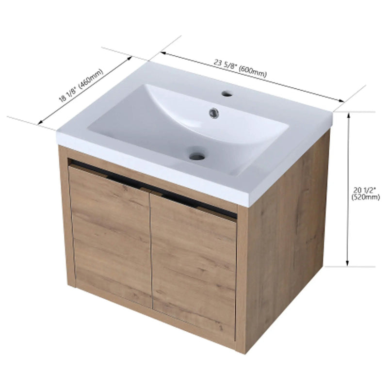 Nuvia Floating Bathroom Vanity With Resin Sink Soft Close Doors (SAK82560) by SAKSBY WHOLESALE