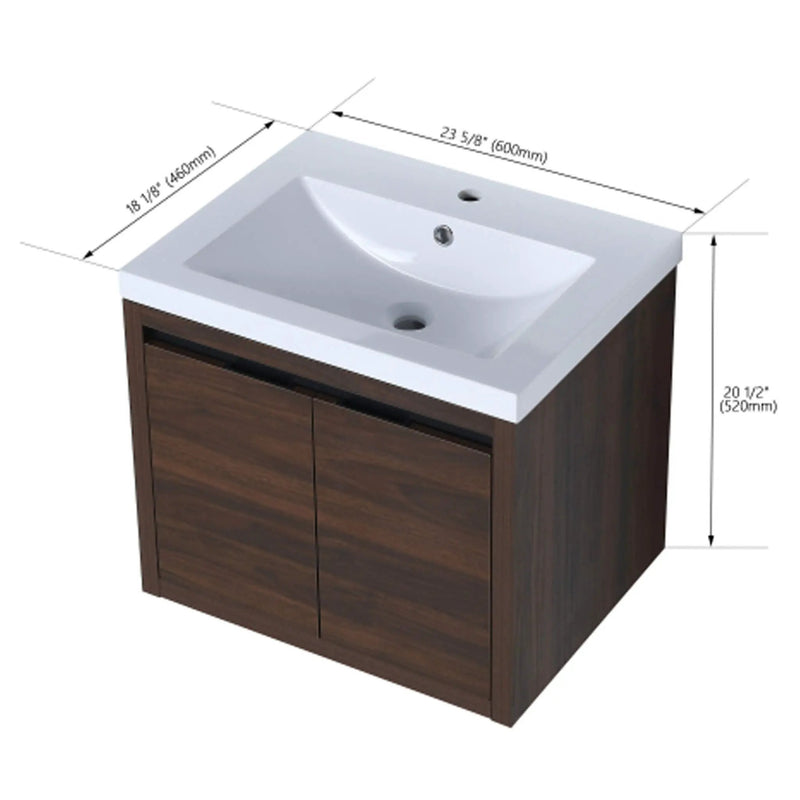 Nuvia Floating Bathroom Vanity With Resin Sink Soft Close Doors (SAK82560) by SAKSBY WHOLESALE