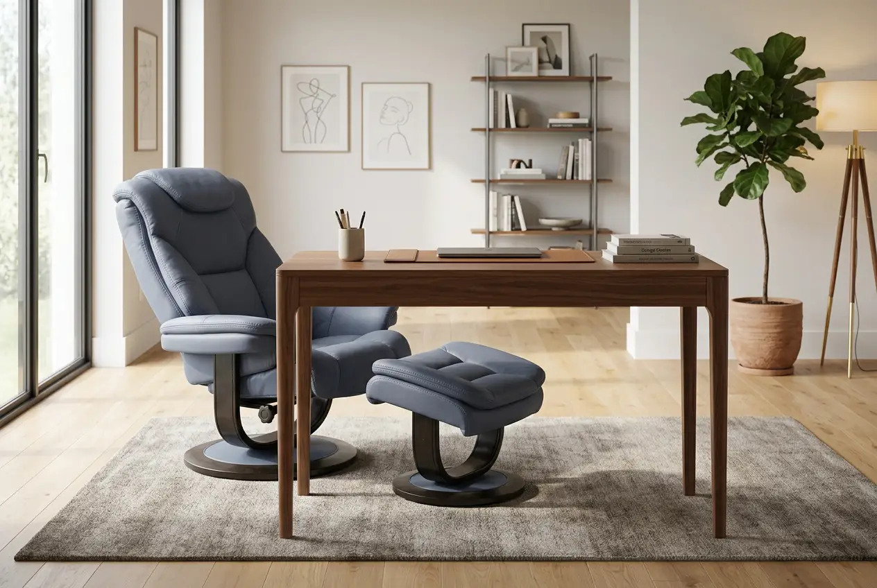 Oslo Euro Recliner w/ Ottoman by Ornate Furniture