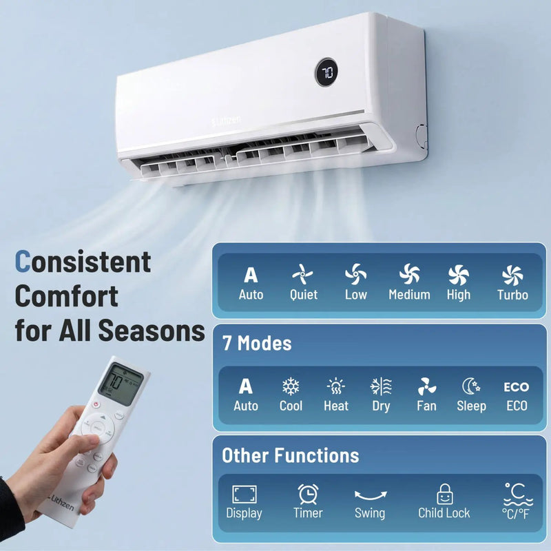 24000 BTU 18.1 SEER2 208/230V Mini Split Air Conditioner Works with Alexa by DirectDeals