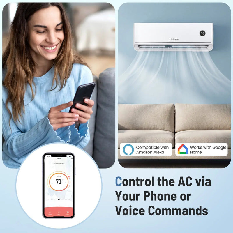 24000 BTU 18.1 SEER2 208/230V Mini Split Air Conditioner Works with Alexa by DirectDeals