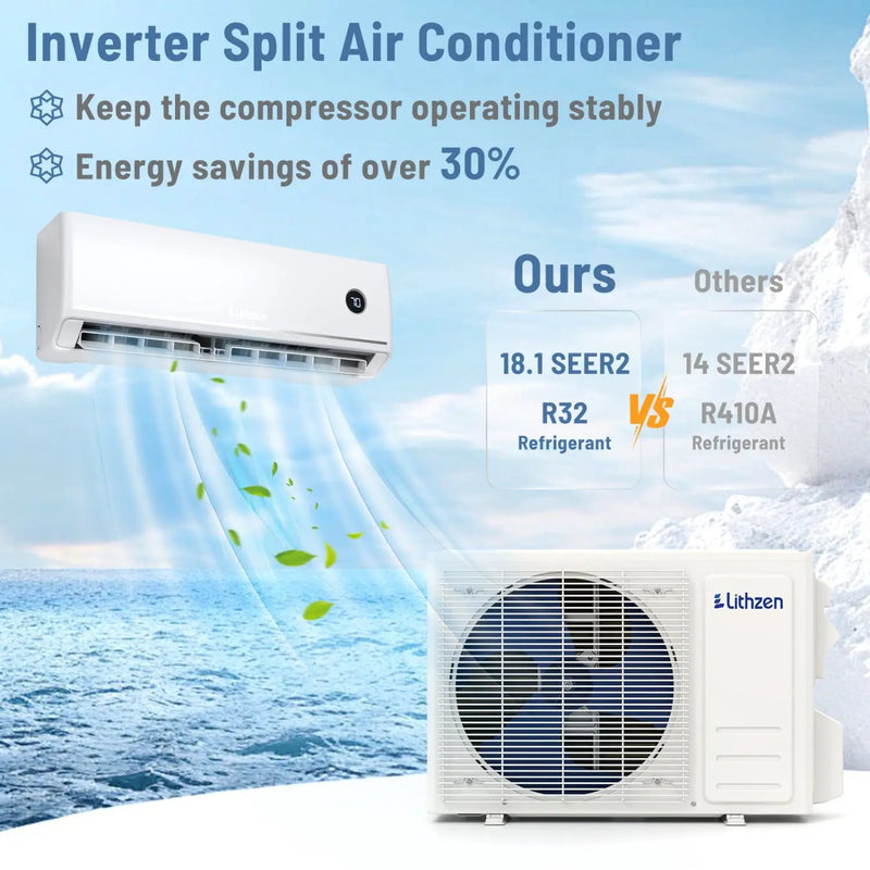 24000 BTU 18.1 SEER2 208/230V Mini Split Air Conditioner Works with Alexa by DirectDeals