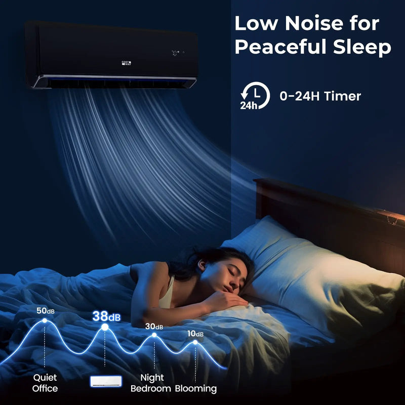 Energy Star Certified 24000 BTU 21 SEER2 208-230V Mini Split Air Conditioner and Heater Black Wifi Enabled by DirectDeals