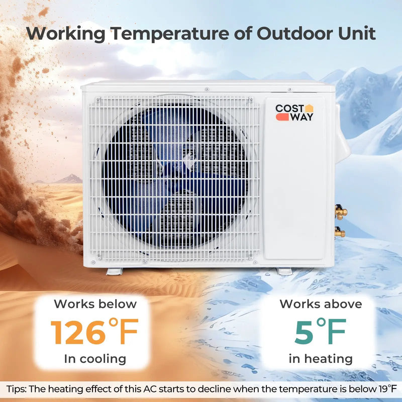Energy Star Certified 24000 BTU 21 SEER2 208-230V Mini Split Air Conditioner and Heater Black Wifi Enabled by DirectDeals