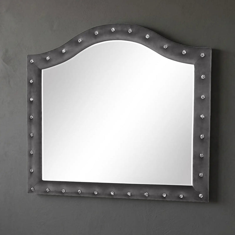 Sophia - Tufted Mirror - Gray by HouseOfZazla