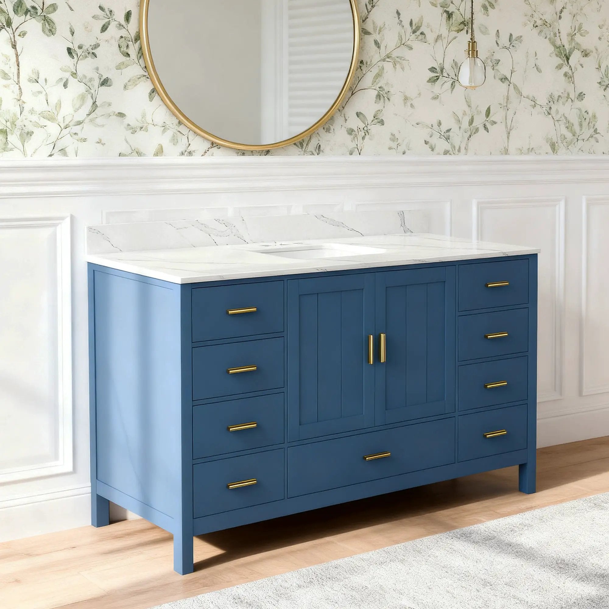 60" Modern Solid Wood Bathroom Vanity with Sink by HouseOfZazla
